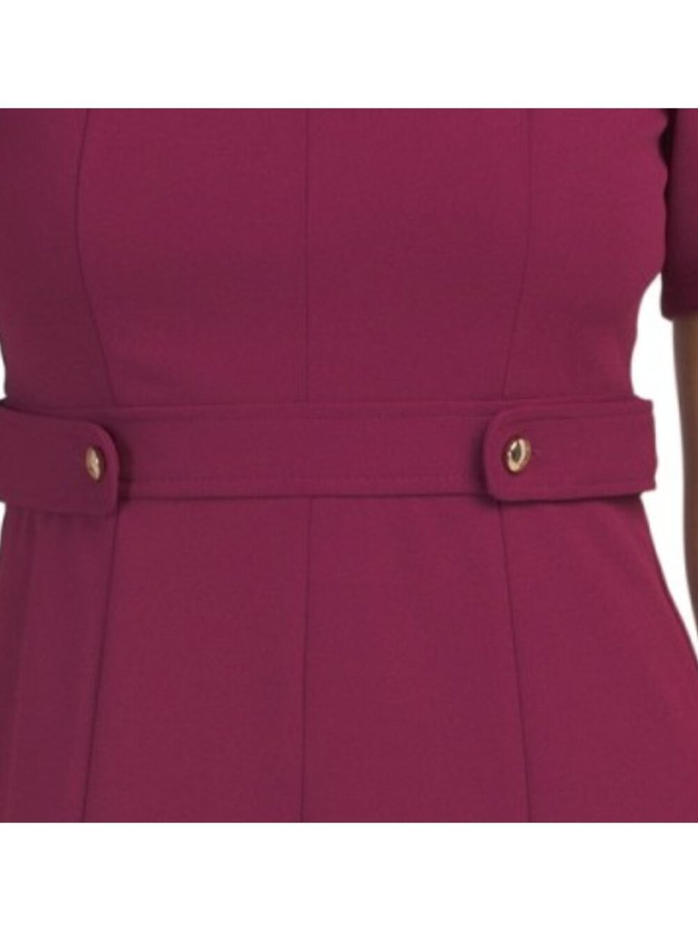 LONDON TIMES Side Tab Fit And Flare Dress - Picture 3 of 3